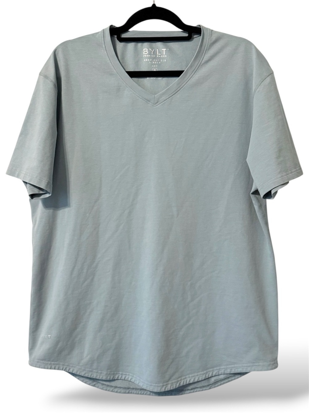 BYLT Basics LUX Drop-Cut V-Neck XL Moss Sage Green Tee Discontinued